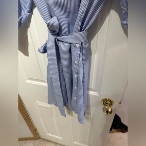 Off the shoulder “men’s dressshirt” dress